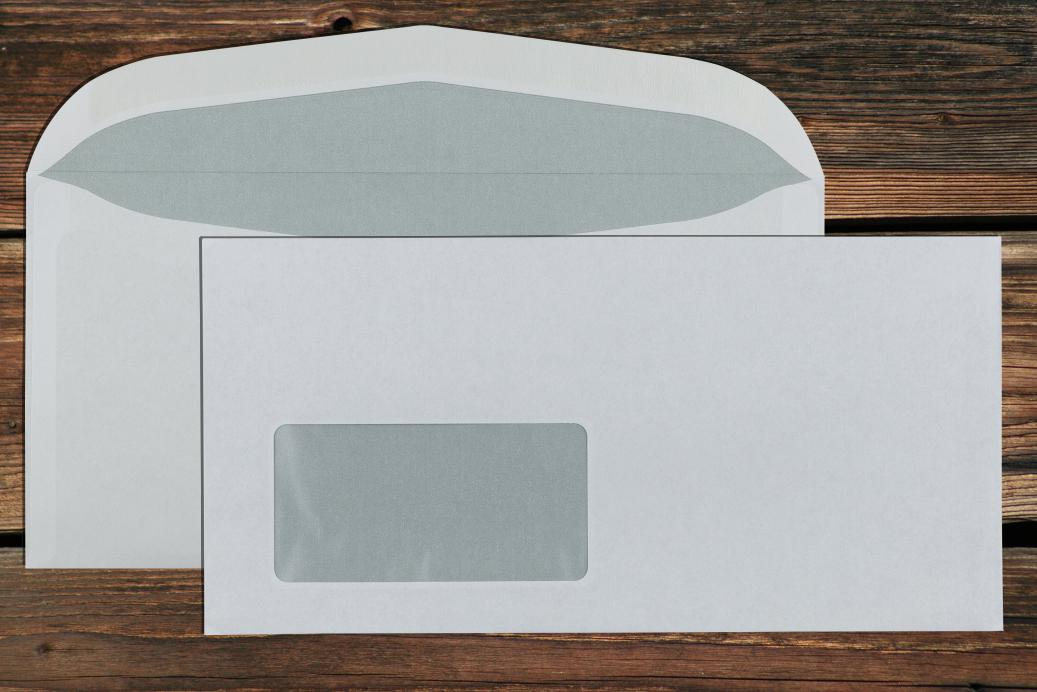 Kuvertierhüllen mit Fenster C6/5 114x229 mm Nassklebend Weiß 80 g/qm